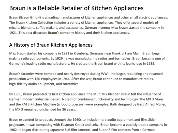 Braun kitchen appliances post