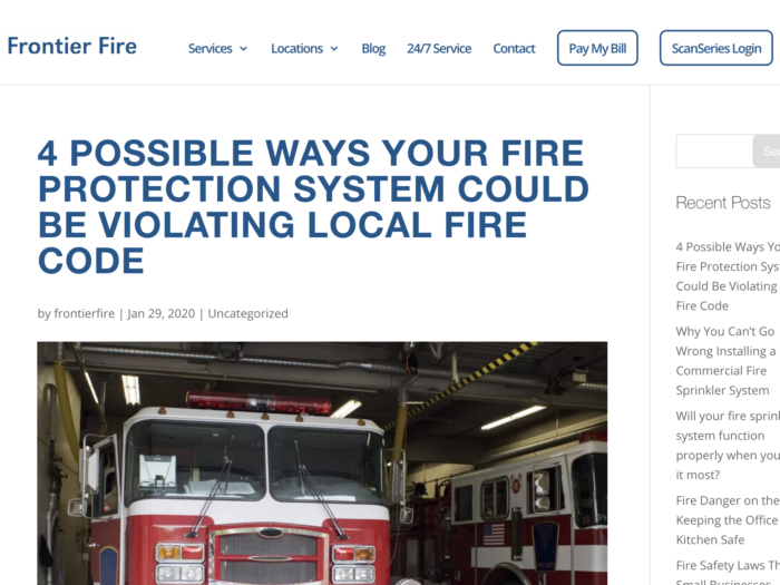 Frontier Fire Website